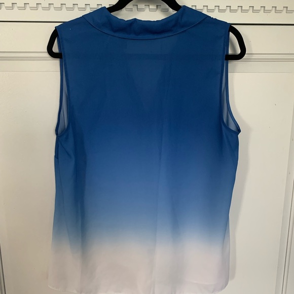 Blue Ombré Button up Blouse - Picture 2 of 3